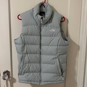 North Face Puffy Vest Women’s L Light Gray